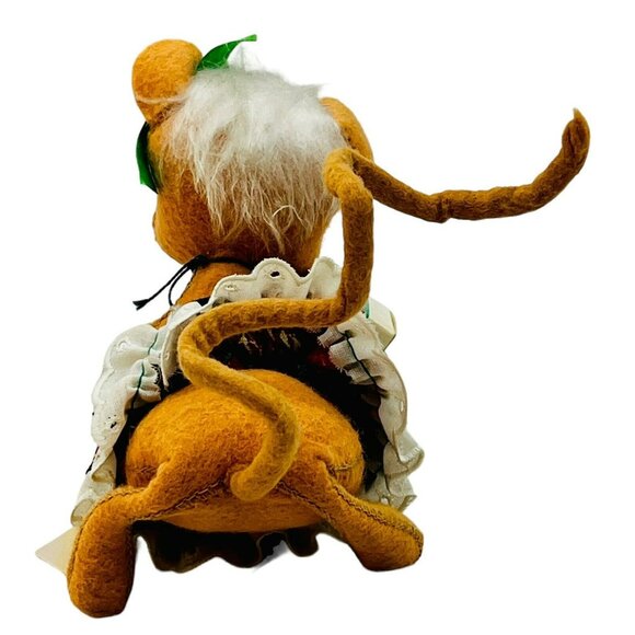 Annalee Christmas Mouse Gift 6 inch Vintage 1996 Green Bow Closed Eyes Mouth - Picture 11 of 14